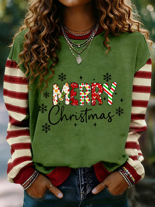 Women's Merry Christmas Print Casual Sweatshirt