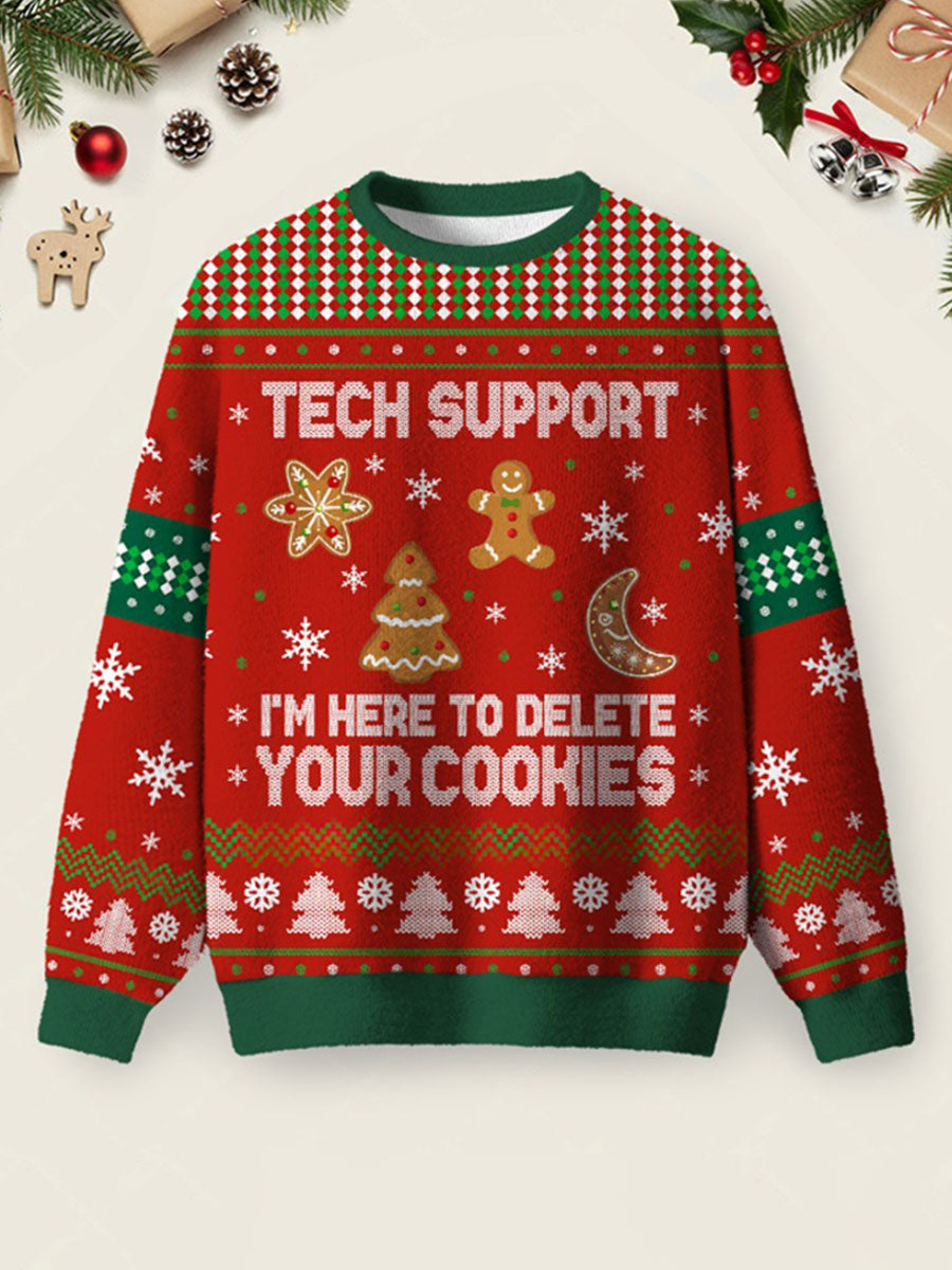 Women's Tech Support Computer Programmer Red Ugly Christmas Sweater