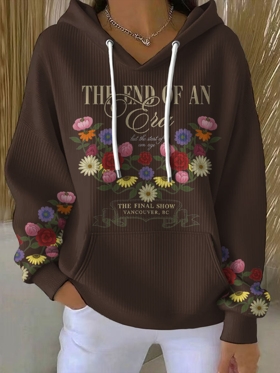Women's End Era Floral Music Lover Printed Hoodie
