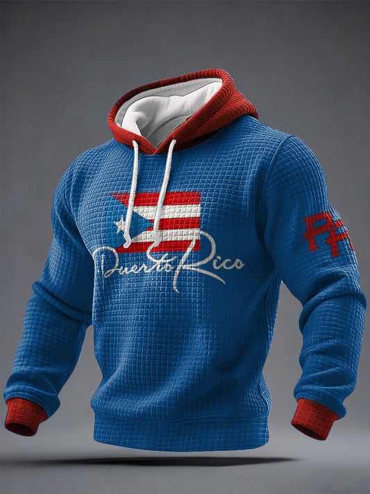 Men's Puerto Rico Proud Art Printed Hoodie