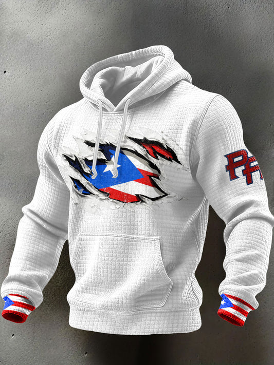 Men's Puerto Rico Proud Art Printed Hoodie
