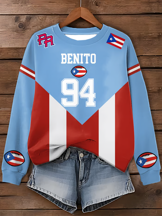 Women's Puerto RIco Benito Bowl Printed  Regular Sweatshirt
