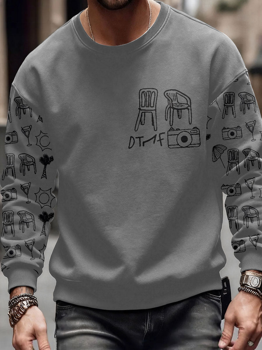 Men's Bunny Music Lover Printed Sweatshirt