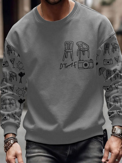 Men's Bunny Music Lover Printed Sweatshirt