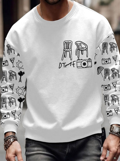 Men's Bunny Music Lover Printed Sweatshirt