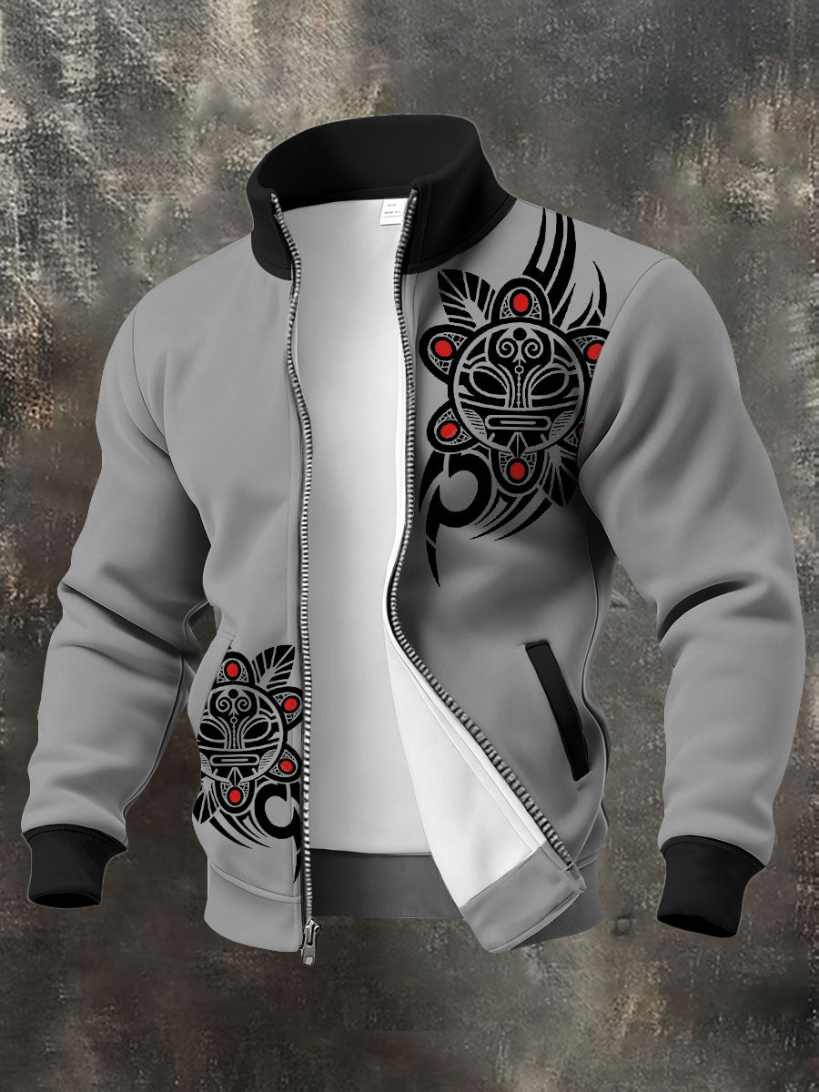 Men's Puerto Rico Taino Art Printed Coat