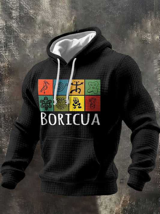 Men's Puerto Rico Taino Art Printed Hoodie