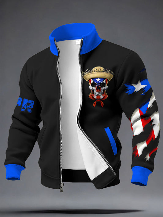 Men's Puerto Rico Art Printed Coat