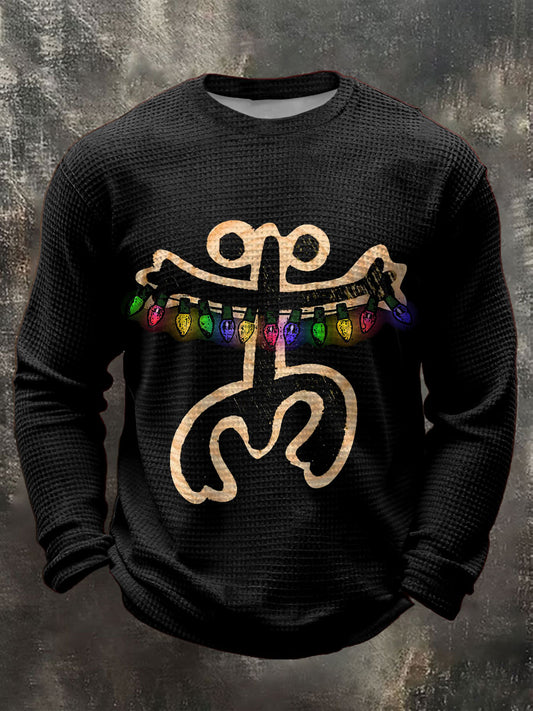 Men's Puerto Rico Taino Christmas Art Printed Waffle Tops