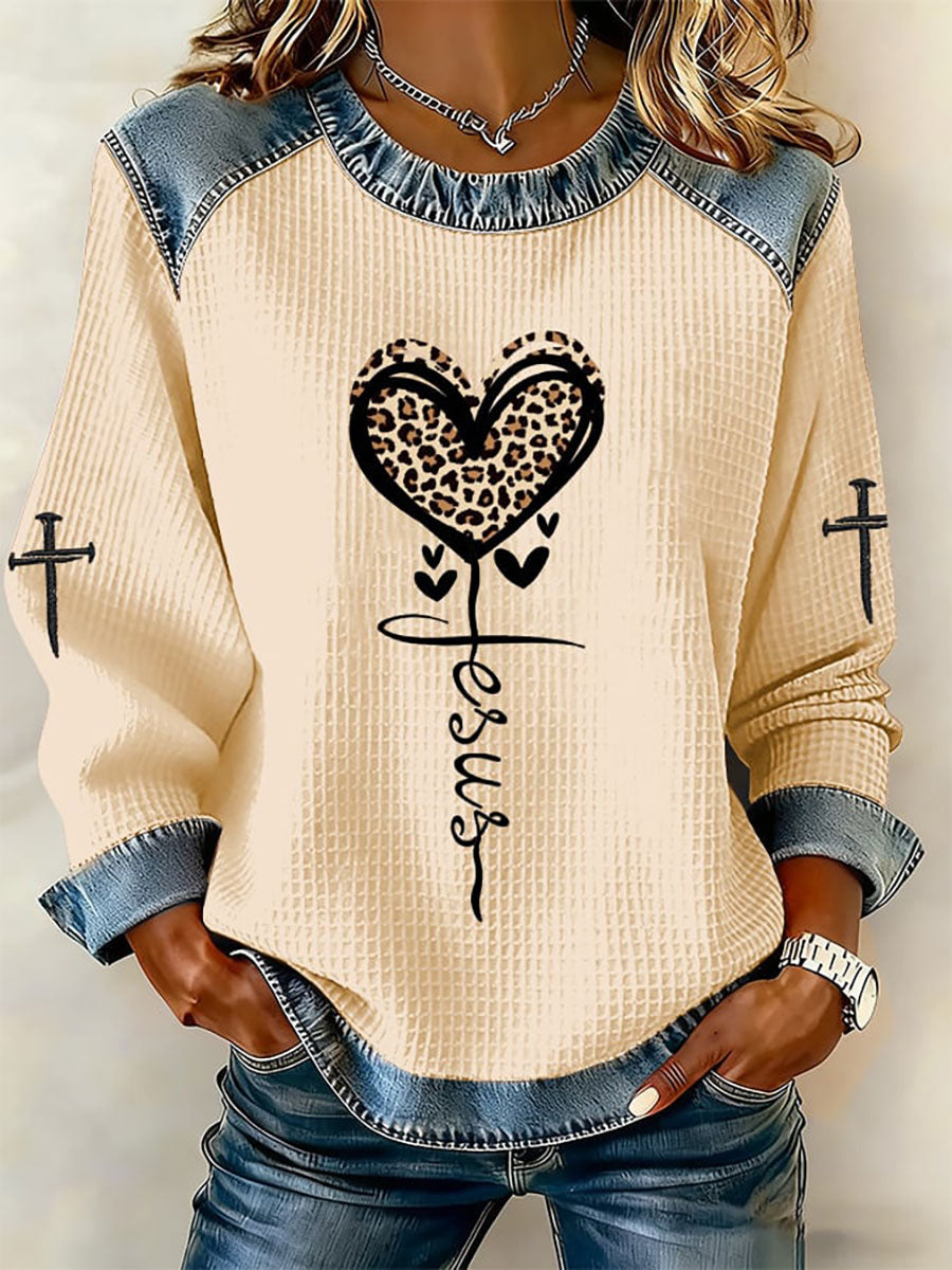 Women's Cross Print Casual T-shirt