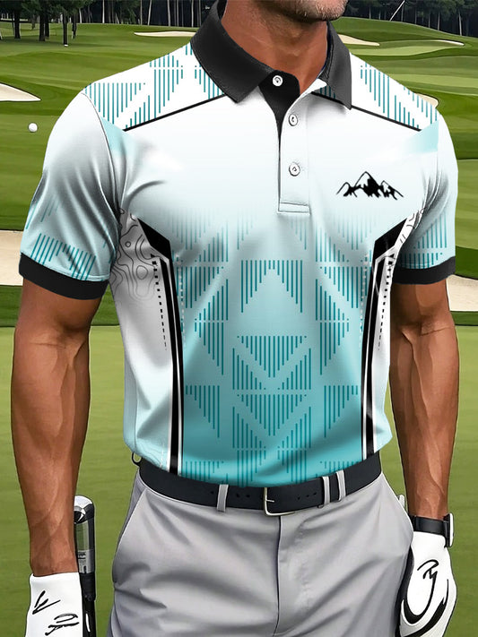 Men's Business Style Polo Collar Casual Short Sleeved Shirt
