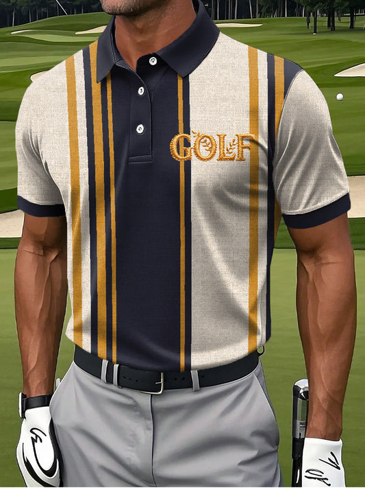 Men's Vintage Business Style Printed Casual Polo Shirt