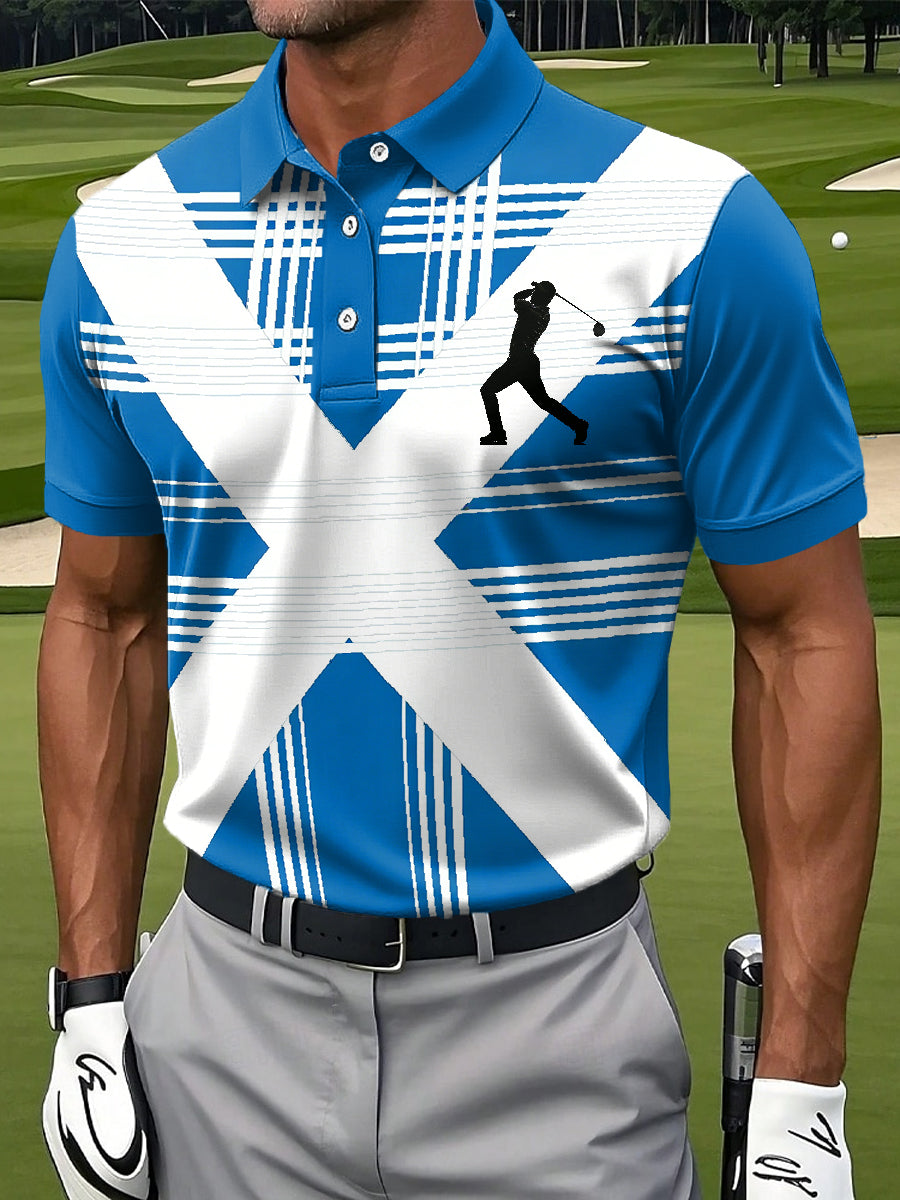Men's Retro Scottish Business Print Polo Shirt
