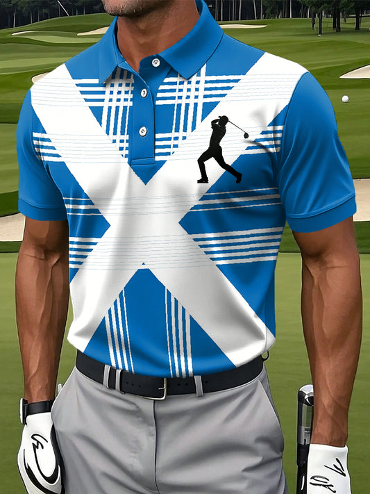 Men's Retro Scottish Business Print Polo Shirt