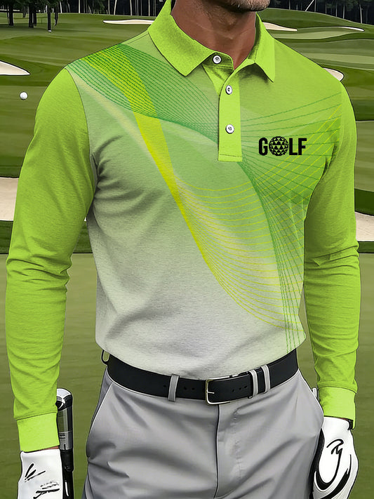 Men's Vintage Business Style Printed Casual Polo Shirt