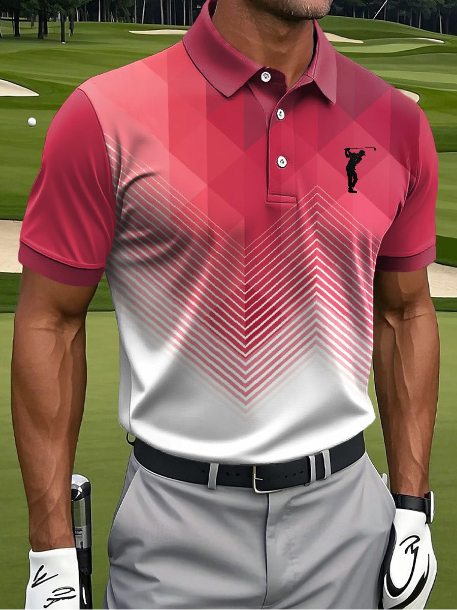 Men's Vintage Business Style Printed Casual Polo Shirt