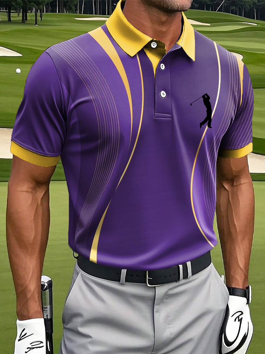 Men's Business Style Polo Collar Casual Short Sleeved Shirt