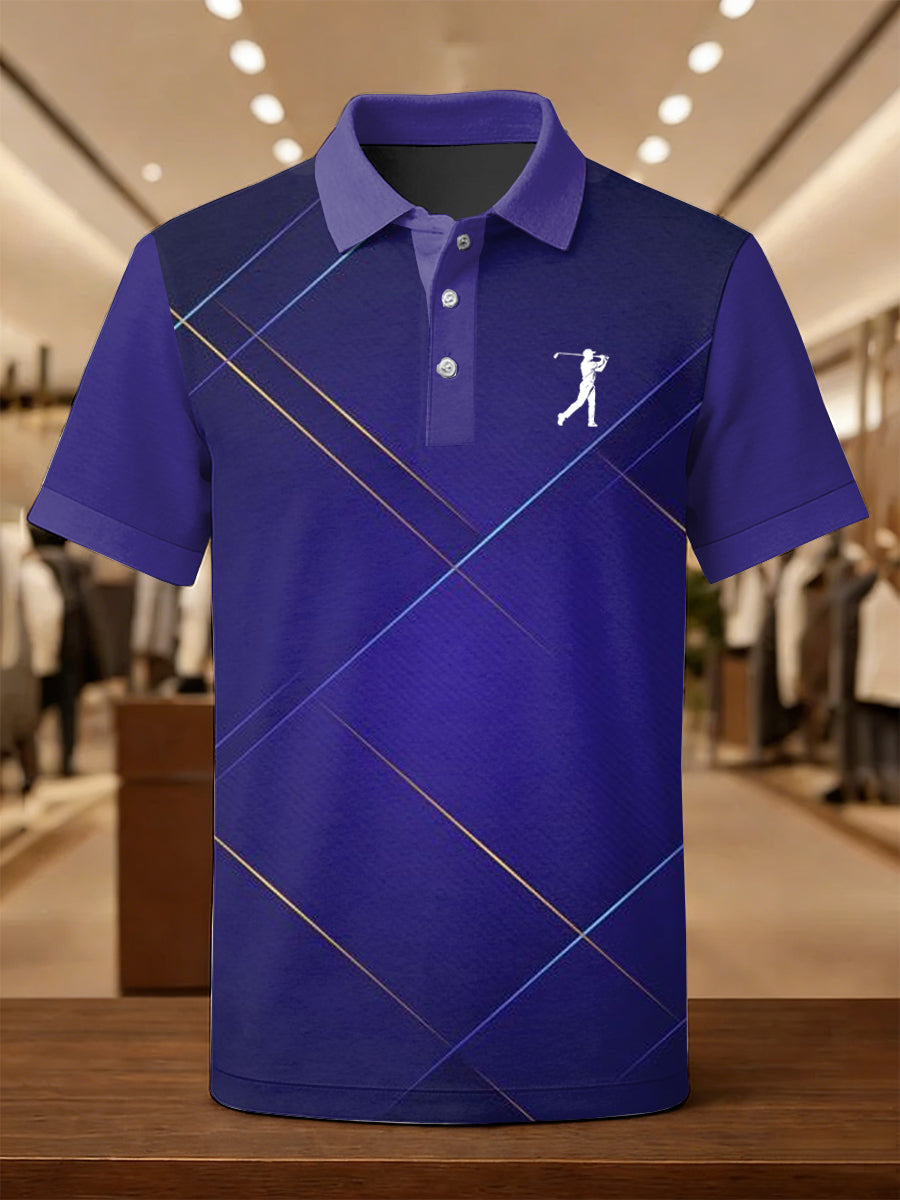 Men's Vintage Business Style Printed Casual Polo Shirt