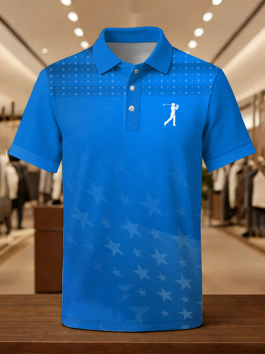 Men's Vintage Business Style Printed Casual Polo Shirt
