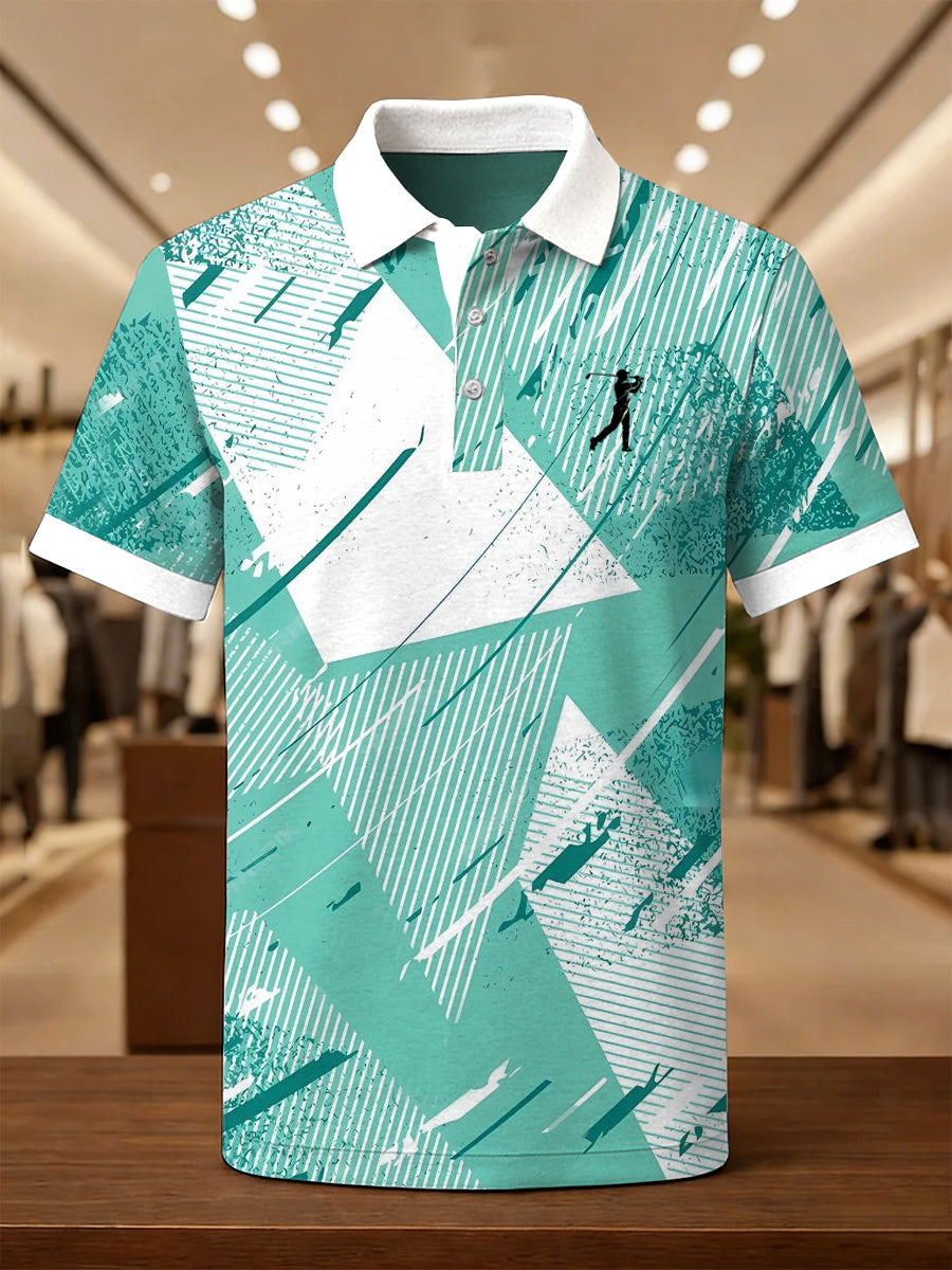 Men's Vintage Business Style Printed Casual Polo Shirt