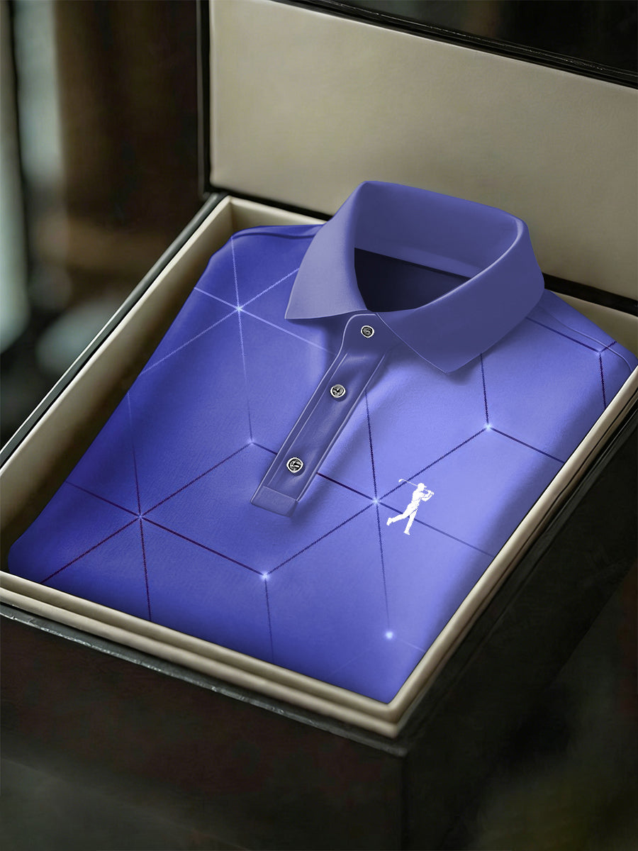 Men's Vintage Business Style Printed Casual Polo Shirt