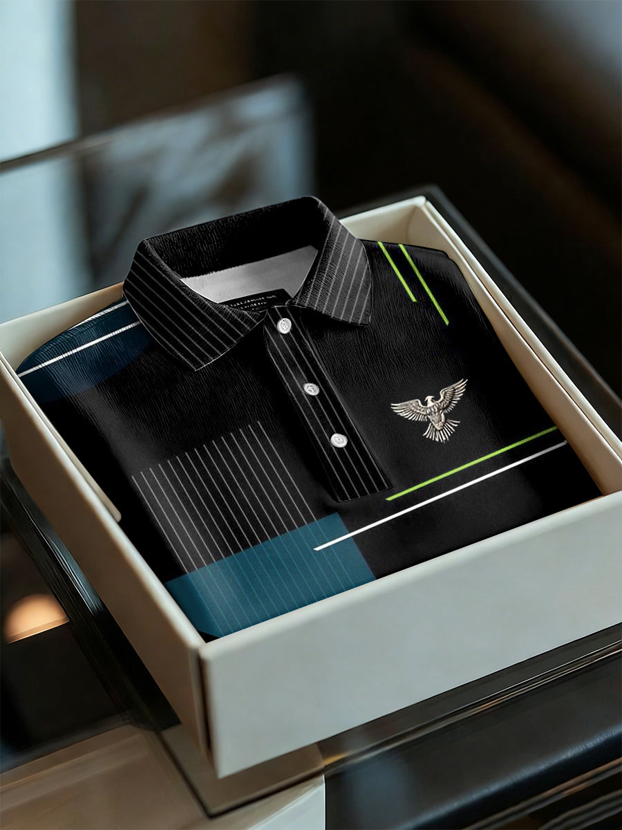 Men's Business Style Polo Collar Casual Short Sleeved Shirt