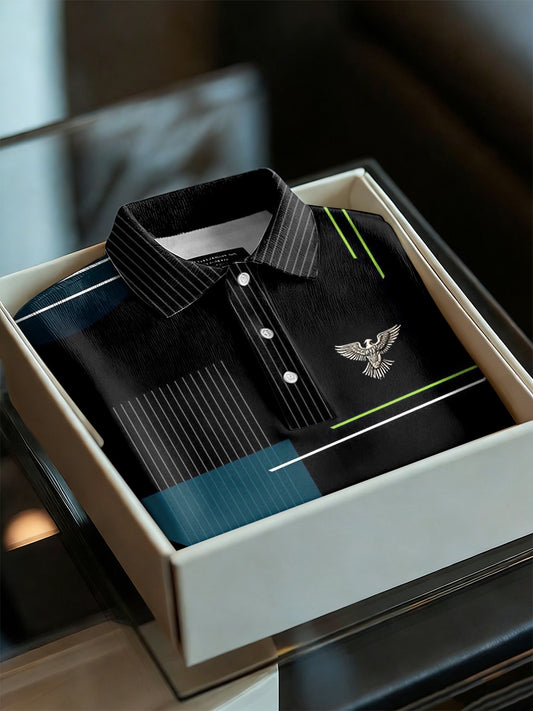 Men's Business Style Polo Collar Casual Short Sleeved Shirt