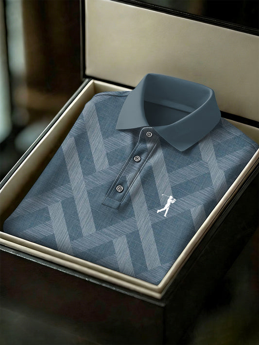 Men's Vintage Business Style Printed Casual Polo Shirt