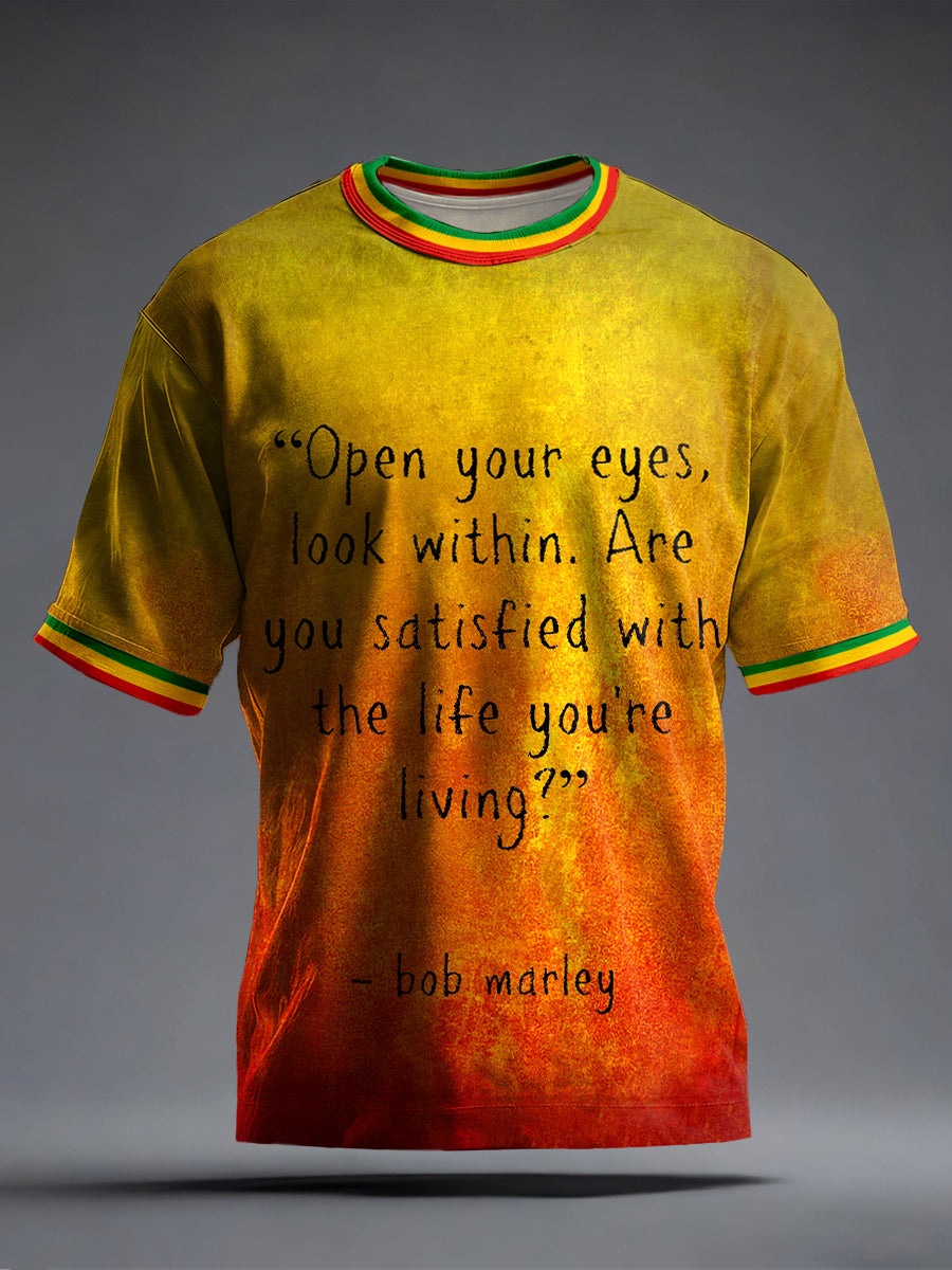 Men's Reggae Music Inspired Print T-Shirt