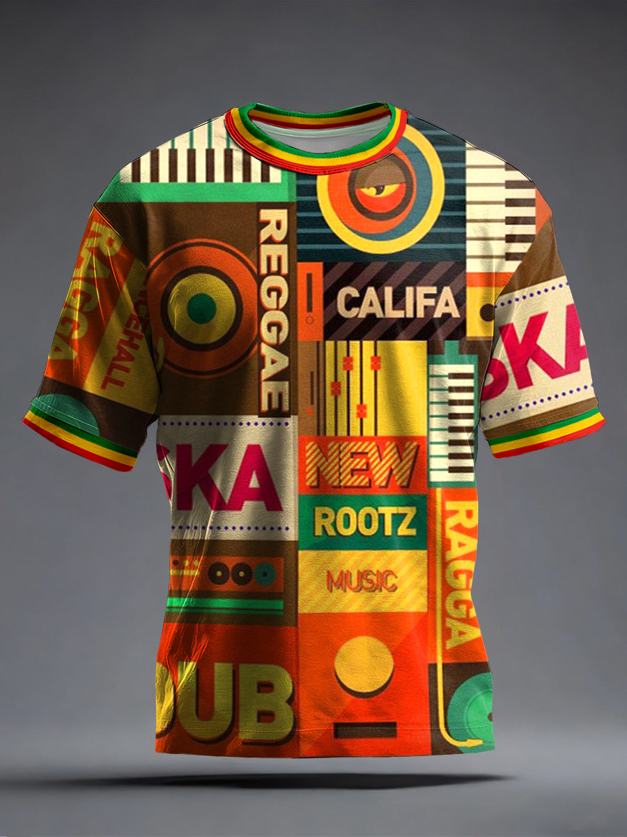 Men's Reggae Music Inspired Print T-Shirt