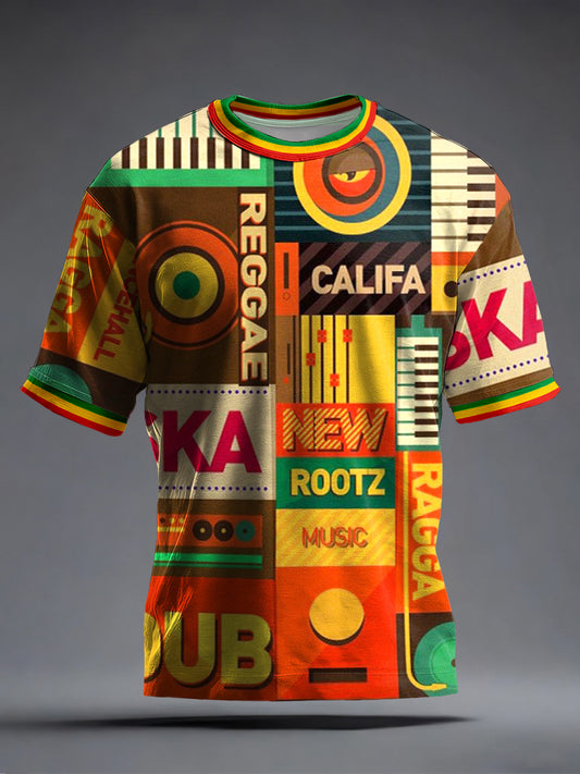 Men's Reggae Music Inspired Print T-Shirt