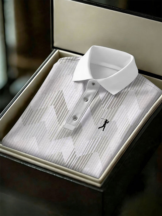 Men's Vintage Business Style Printed Casual Polo Shirt