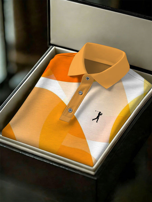 Men's Vintage Business Style Printed Casual Polo Shirt