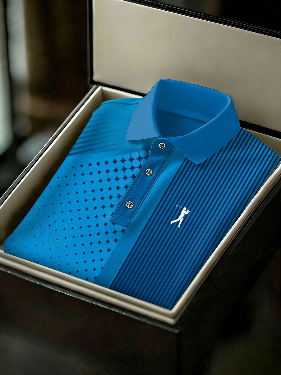 Men's Vintage Business Style Printed Casual Polo Shirt