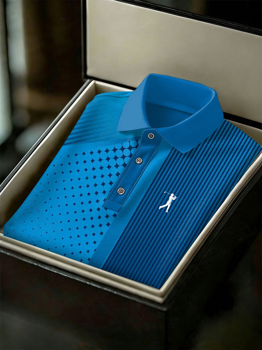 Men's Vintage Business Style Printed Casual Polo Shirt