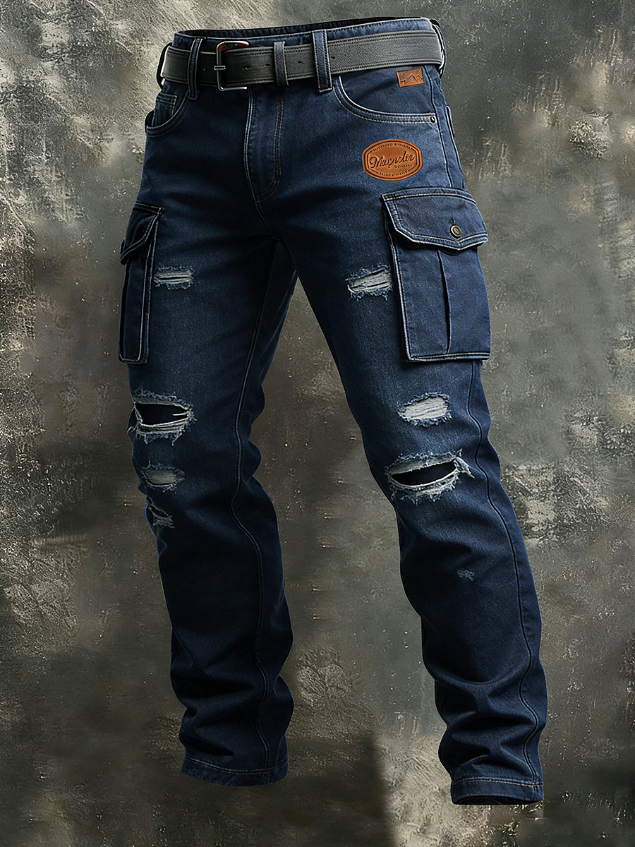 Men's Retro Business Style Print Retro Art Casual Workwear Trousers