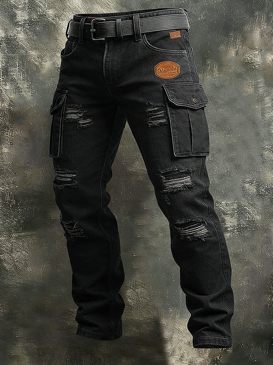 Men's Retro Business Style Print Retro Art Casual Workwear Trousers