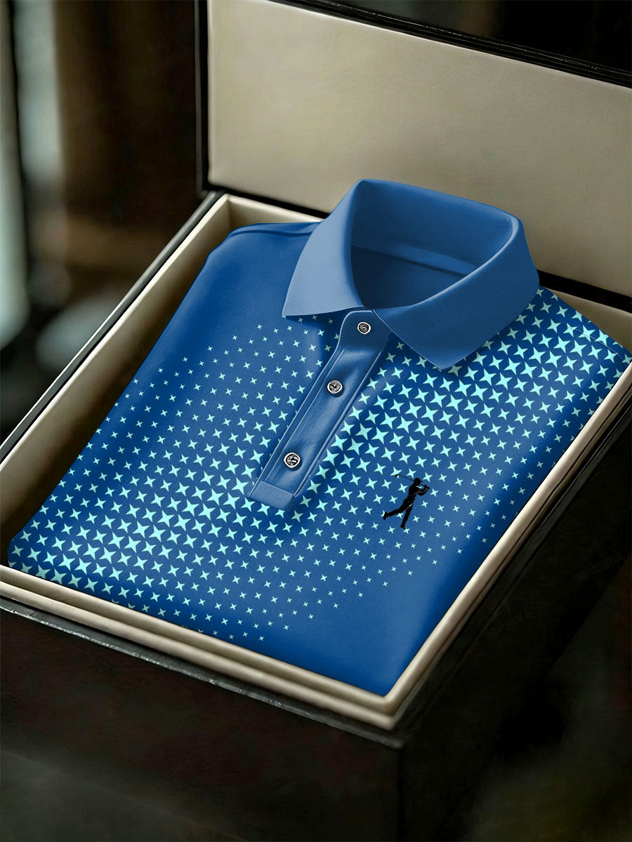 Men's Vintage Business Style Printed Casual Polo Shirt