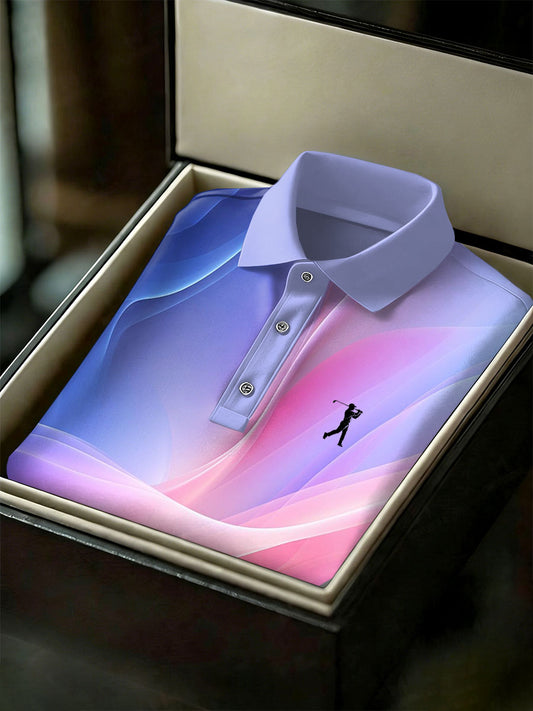 Men's Vintage Business Style Printed Casual Polo Shirt