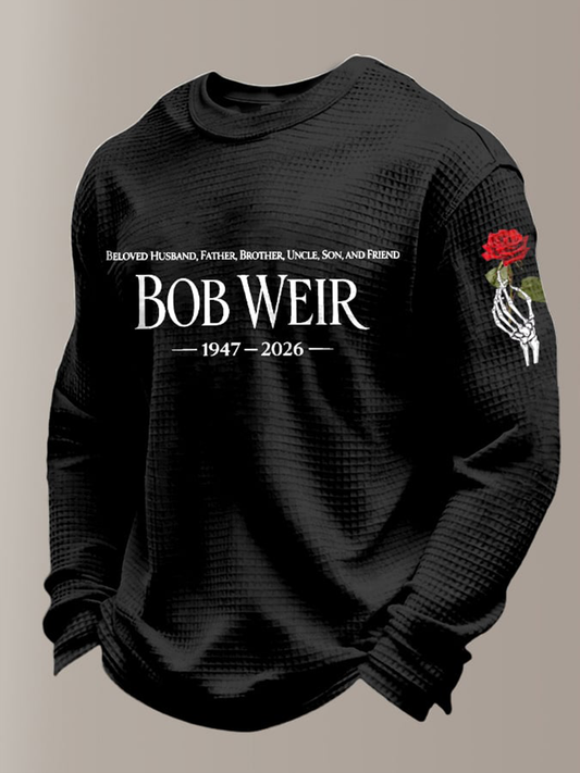 Men's RIP Bob Weir Waffle Crewneck Sweatshirt