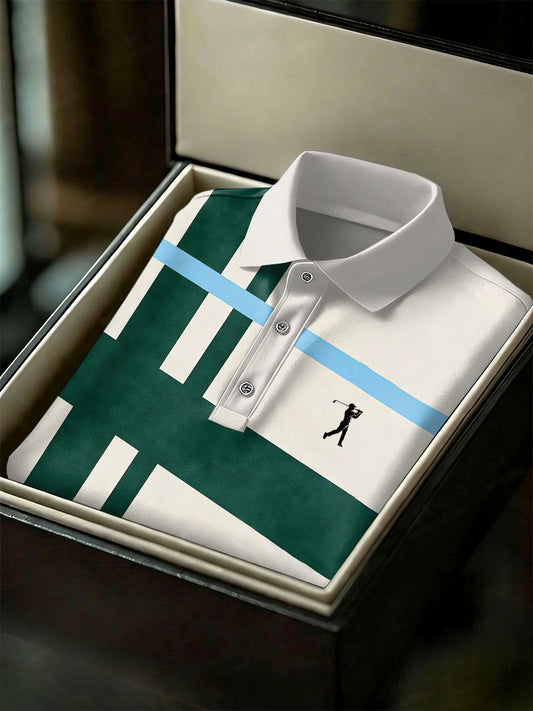 Men's Vintage Business Style Printed Casual Polo Shirt