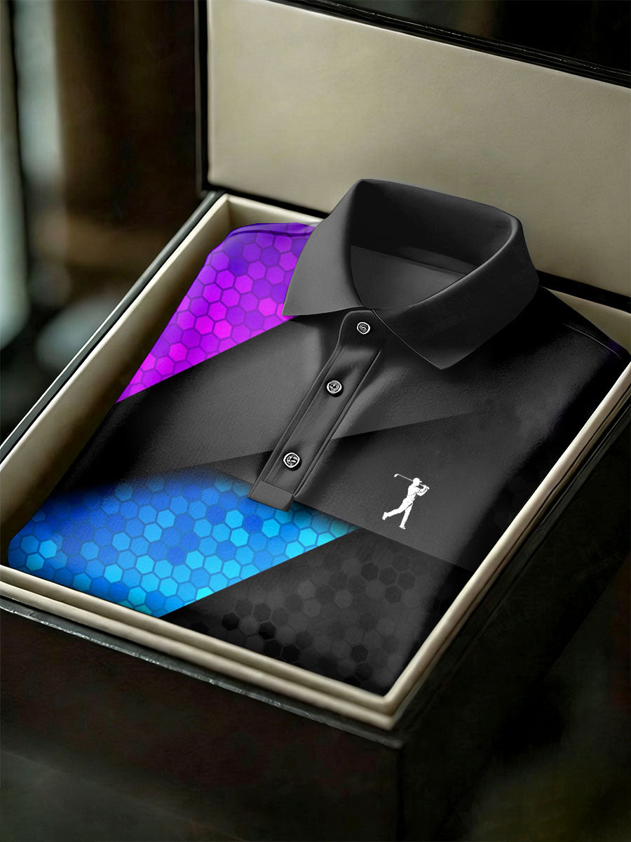 Men's Vintage Business Style Printed Casual Polo Shirt