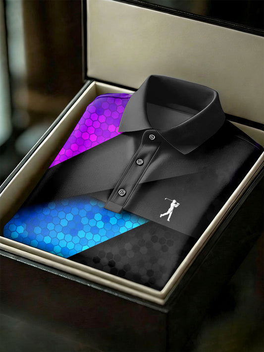 Men's Vintage Business Style Printed Casual Polo Shirt