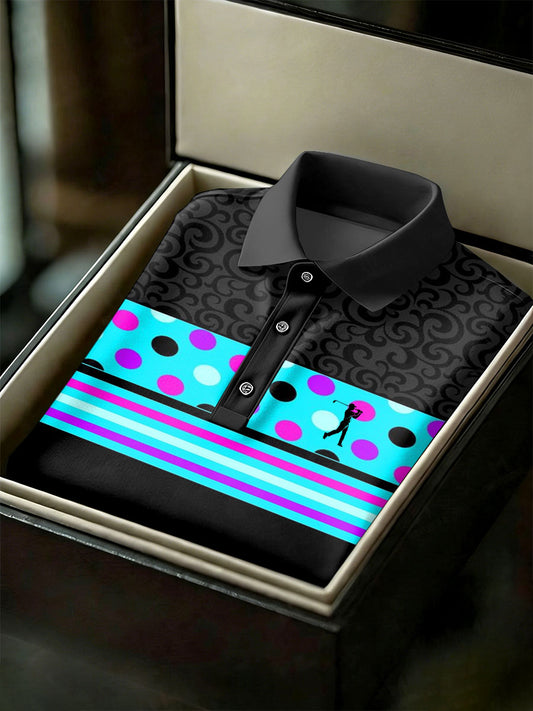 Men's Vintage Business Style Printed Casual Polo Shirt