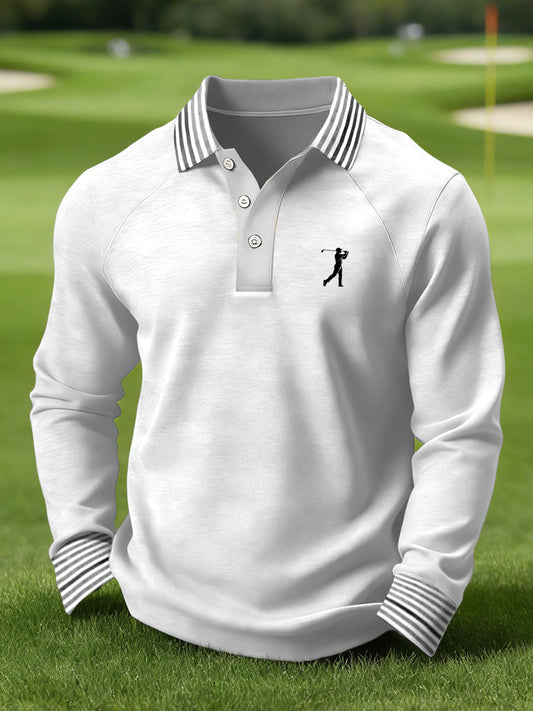 Men's Vintage Business Style Printed Casual Polo Shirt