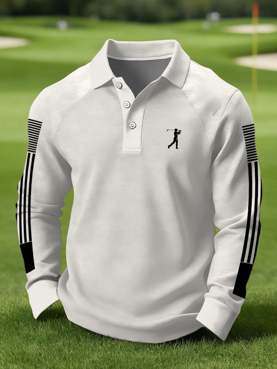 Men's Vintage Business Style Printed Casual Polo Shirt