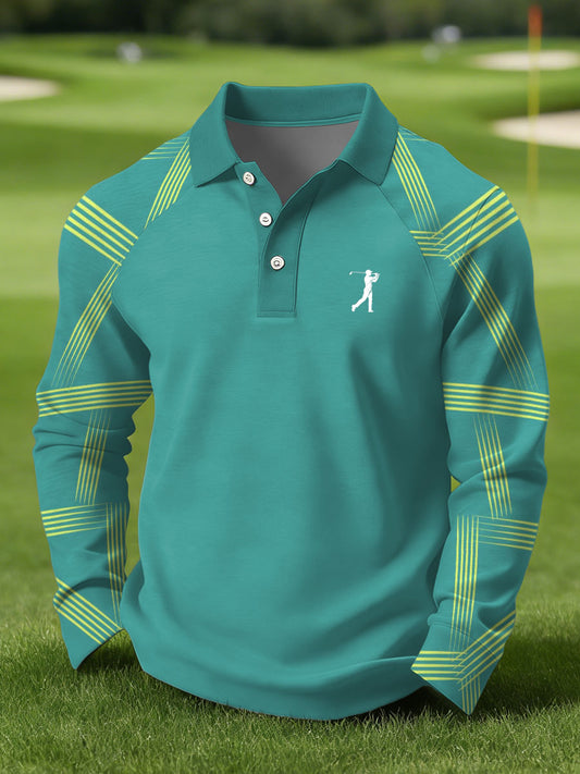 Men's Vintage Business Style Printed Casual Polo Shirt