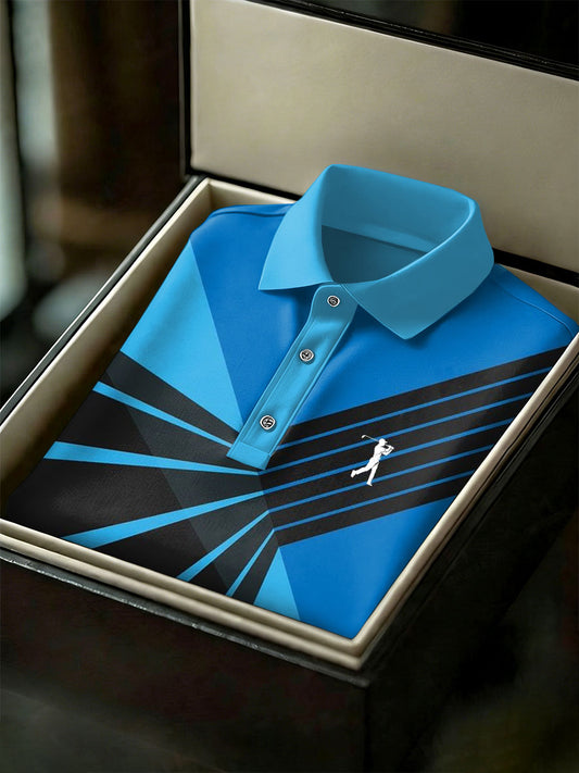 Men's Vintage Business Style Printed Casual Polo Shirt