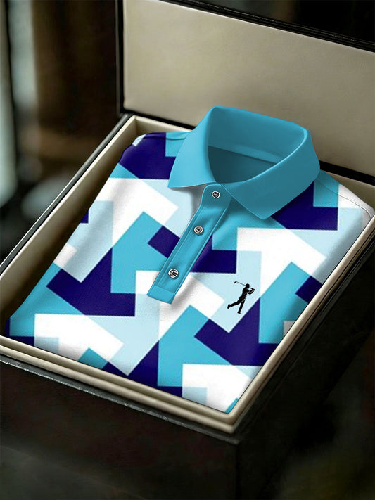 Men's Vintage Business Style Printed Casual Polo Shirt