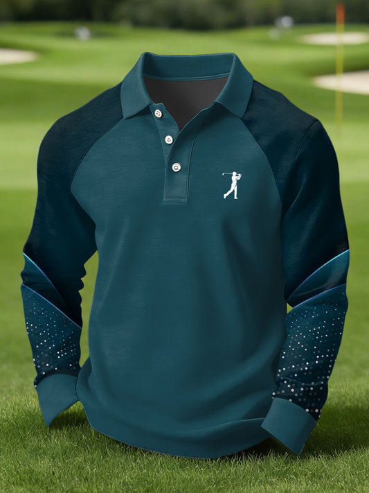 Men's Vintage Business Style Printed Casual Polo Shirt